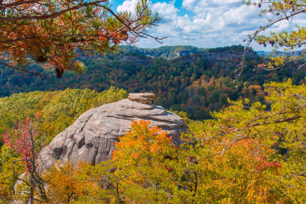 istock Courthouse Rock at Red River Gorge, Kentucky. Daniel Boone National Forest in Autumn. 893123974