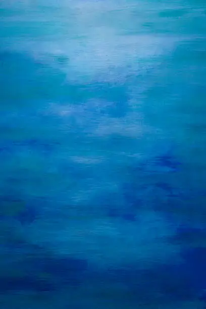 Blue Water Color Paint Texture. Abstract Painting Background. Full Frame Backdrop.