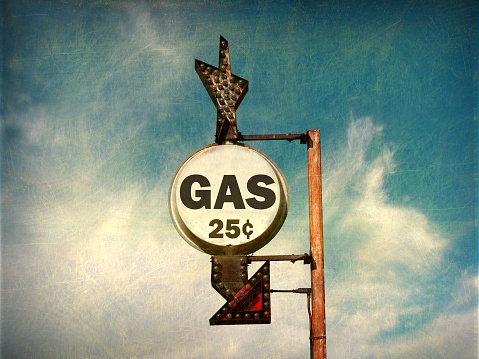 aged and worn cheap gas sign