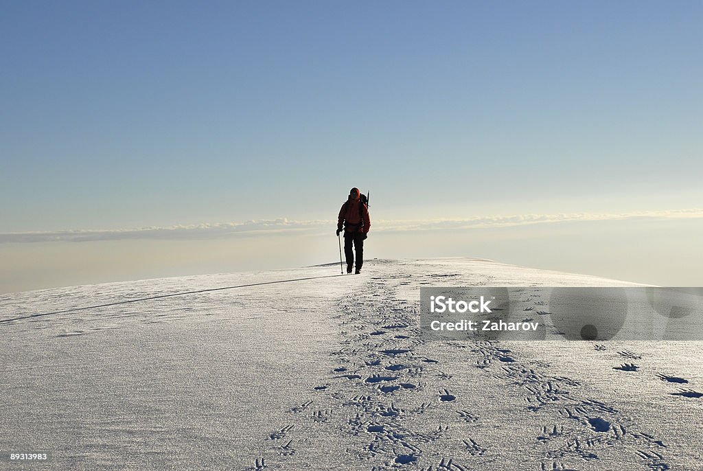 One man climber trekking  on a mountain  Adult Stock Photo