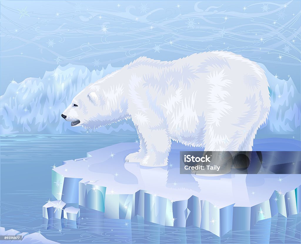 인명별 북극곰 입석 있는 빙판 플로 - 로열티 프리 북극곰 스톡 일러스트