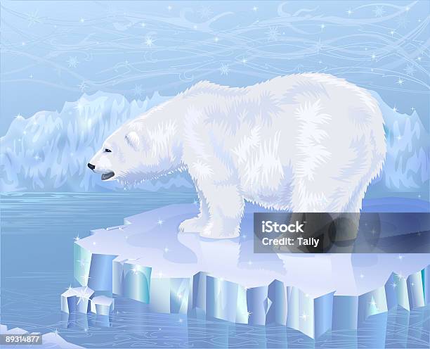 인명별 북극곰 입석 있는 빙판 플로 북극곰에 대한 스톡 벡터 아트 및 기타 이미지 - 북극곰, 파란색, 흰색