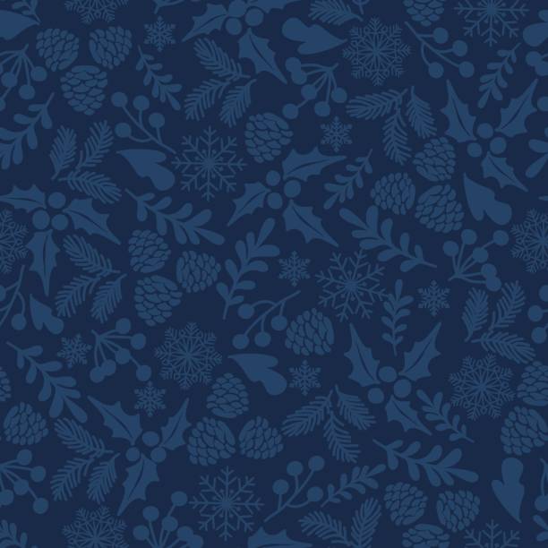 冬のシームレスなベクターパターン - christmas holly backgrounds pattern点のイラスト素材／クリップアート素材／マンガ素材／アイコン素材