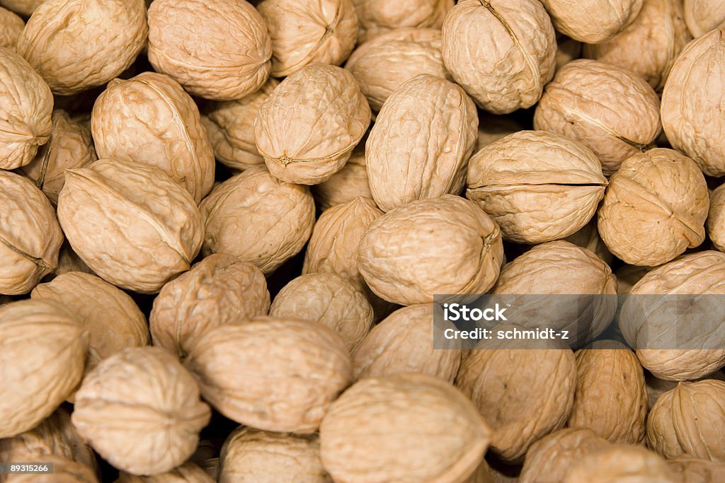 Close-up of Walnuts  Brown Stock Photo