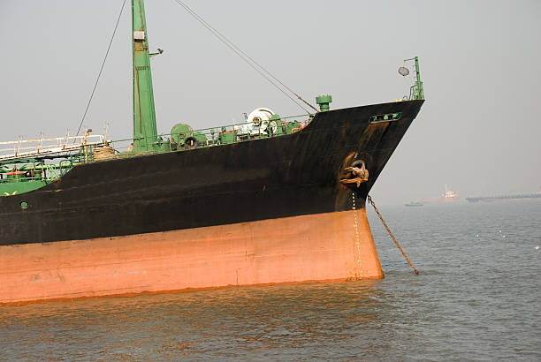 istock Ship front anchored in Mumbai harbour, India 89316059