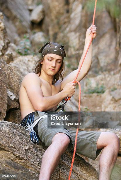 Rope Belayer Stock Photo - Download Image Now - Abdominal Muscle, Adult, Adventure