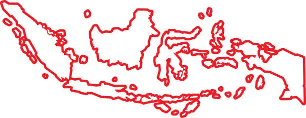 Vector illustration of Indonesia Outline
