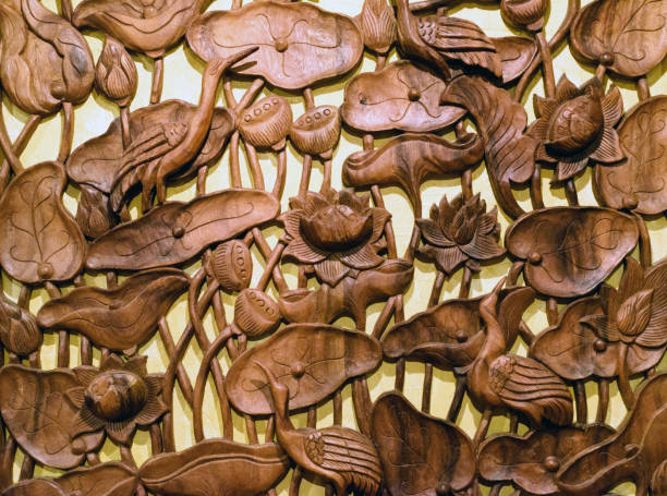 istock Ornate Thai Style Wood Carvings 893175752