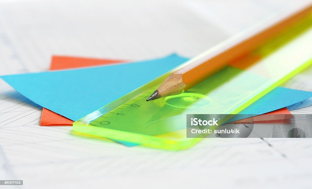 Pencil on the note-paper  Approaching Stock Photo