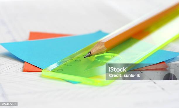 Pencil On The Notepaper Stock Photo - Download Image Now - Approaching, Pencil, Architect