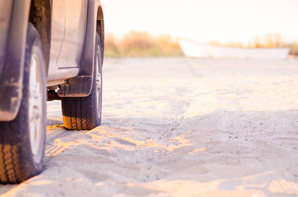 istock Pickup truck on the beach sand 893191046