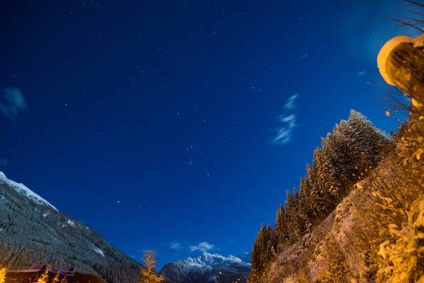istock Night sky in the alpine with snow 893203562