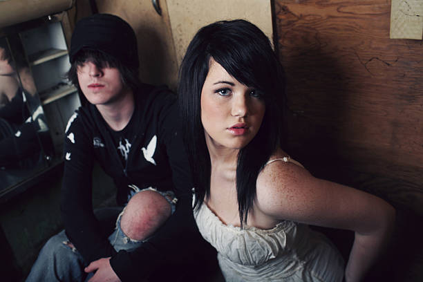 istock Young Teens Sitting in Abandoned House 89321389