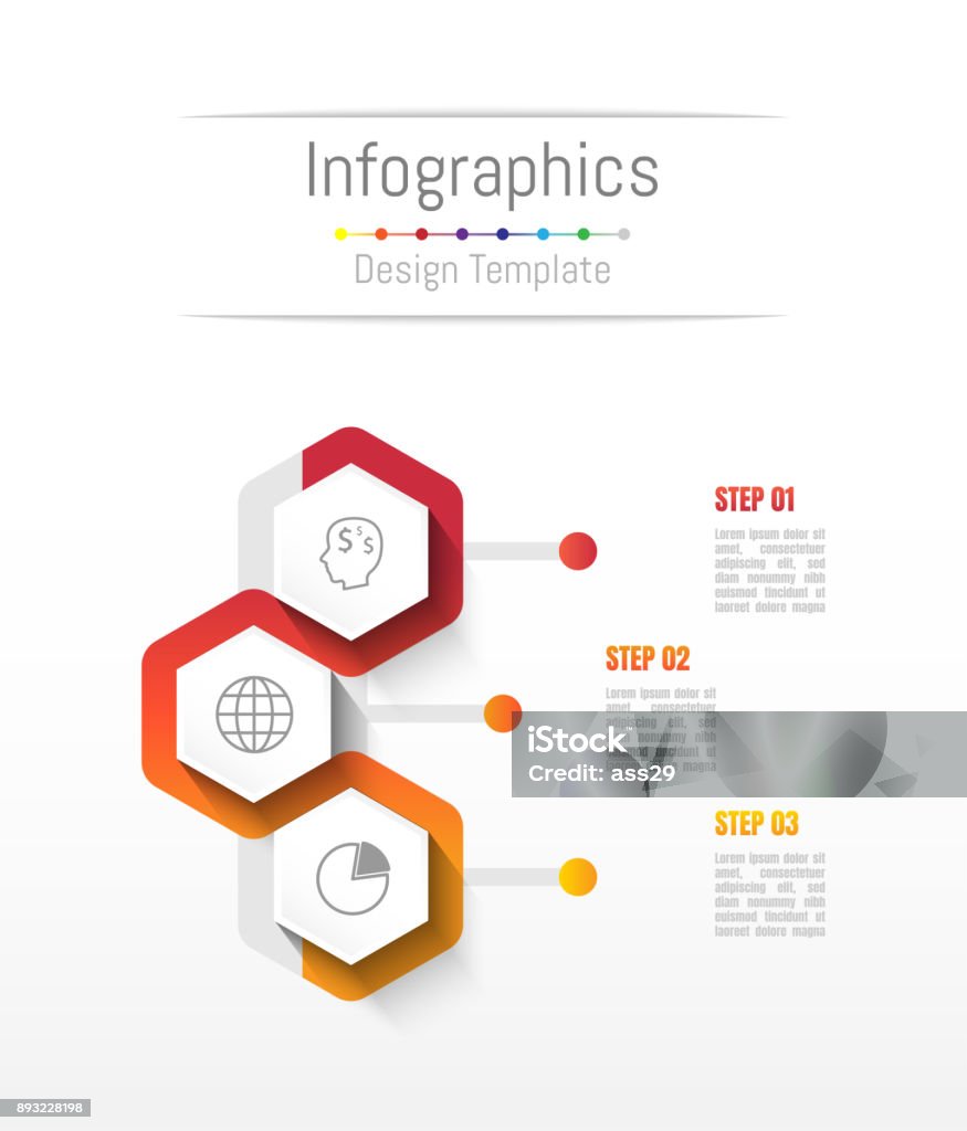 Infographic design elements for your business data with 3 options, parts, steps, timelines or processes. Vector Illustration. 2-3 Years stock vector