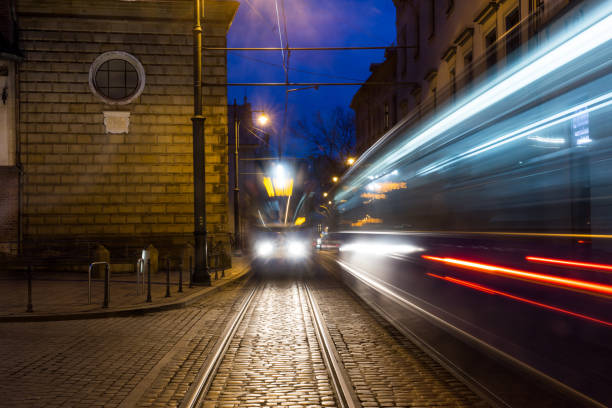 istock Passing tram at night in Cracov 893235770