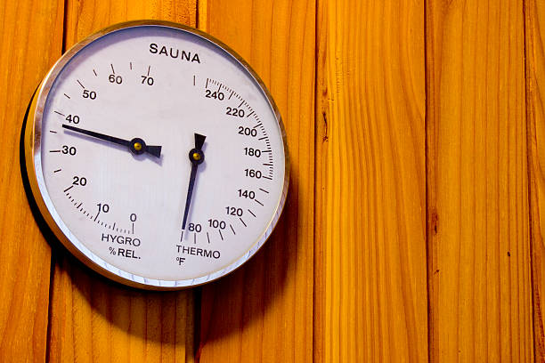 Sauna thermometer stock photo