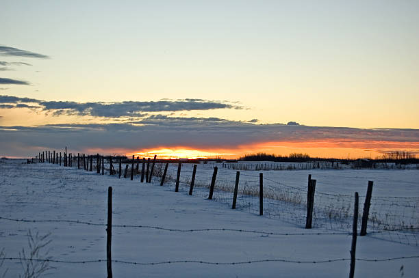 istock Winter Sunrise and Fence Line 89324539
