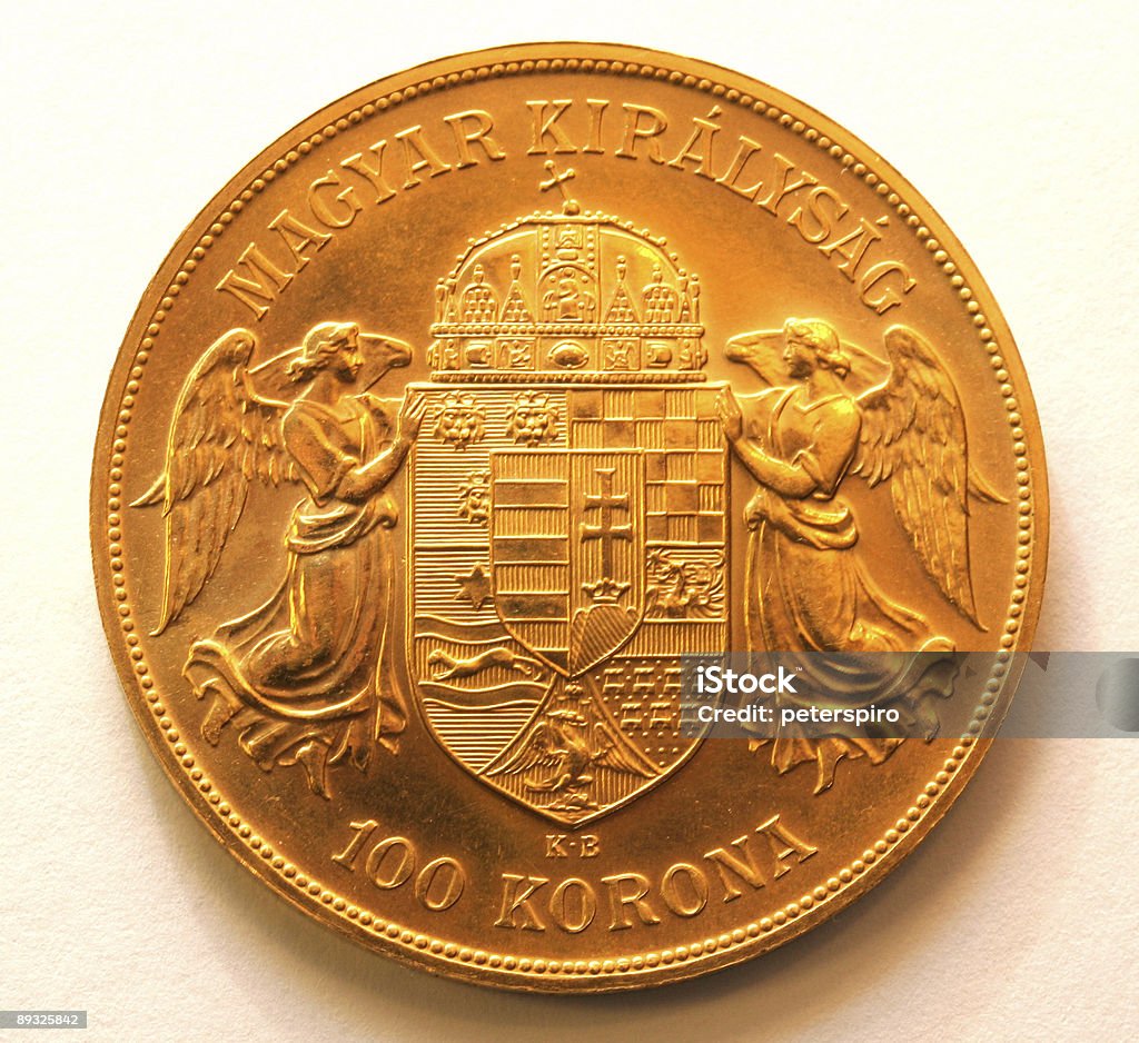 Hungarian gold coin  Angel Stock Photo
