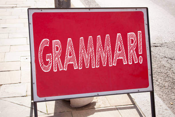 istock Conceptual hand writing text caption inspiration showing Grammar. Business concept for  The Basic Rules of Syntax Grammatical Language written on announcement road sign with background and copy space 893262126