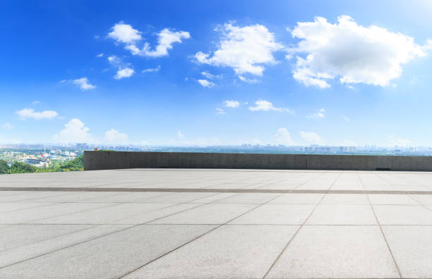 istock Empty square floor and blue sky nature landscape 893272638