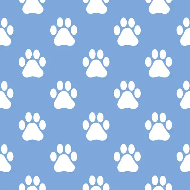 Vector illustration of Paw Print Seamless Pattern