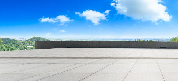 istock Empty city square floor and blue sky nature landscape 893272884