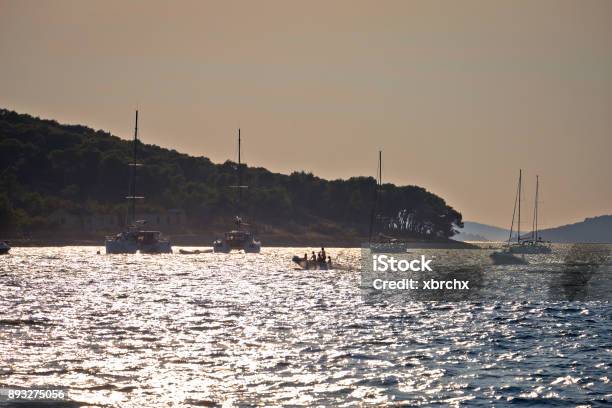 Island Of Zlarin Sailing Bay At Sunset View Dalmatia Archipelago Of Croatia Stock Photo - Download Image Now
