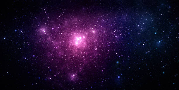 A beautiful purple nebula in space stock photo