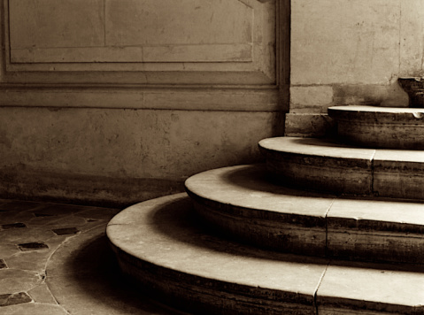 Stairs at an old building in Paris.