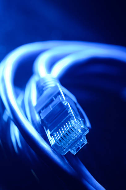 istock A close-up of a net cable on a blue background 89329549