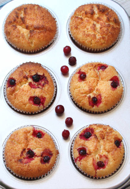 istock Muffins with berries cranberries in the baking dish 893297064
