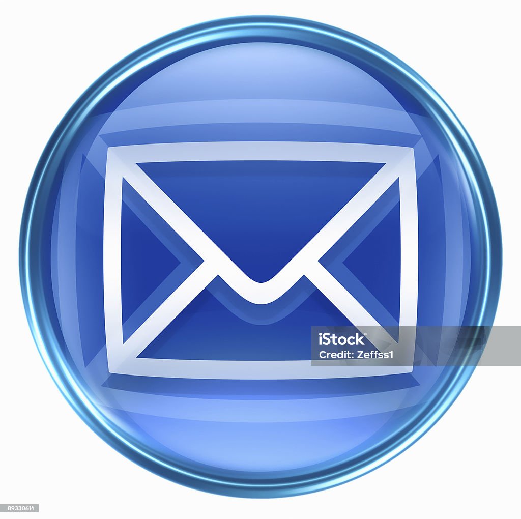 postal envelope blue, isolated on white background  Blue stock illustration