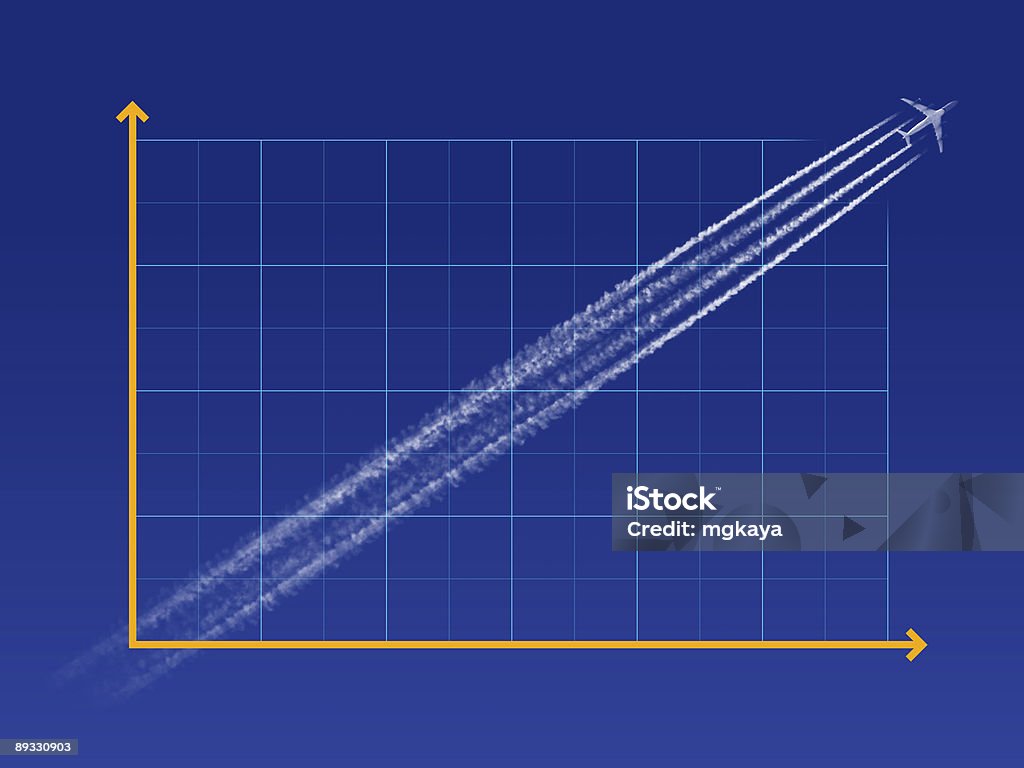 Zwiększenie Wykres - Zbiór zdjęć royalty-free (Samolot komercyjny)