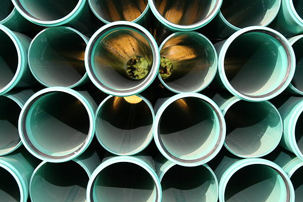 Six Inch PVC Pipe  pvc conduit stock pictures, royalty-free photos & images