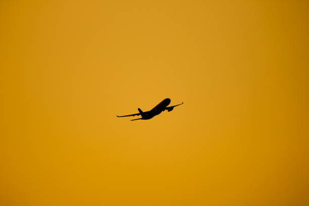 istock Panssenger Aircraft  Take off  shot at sunset time 893318182