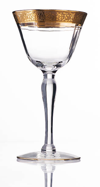 istock Glass with golden band 89332162