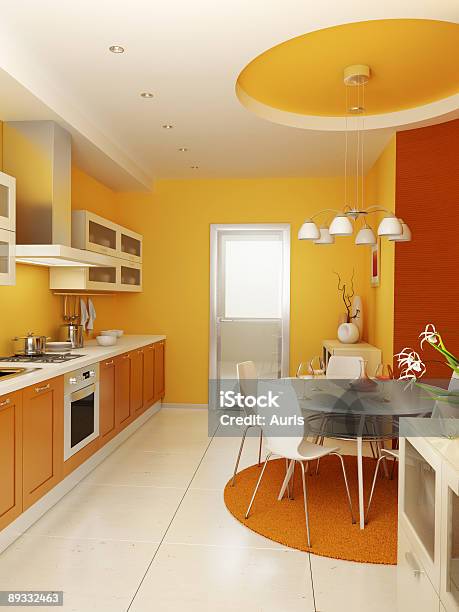 Modern Kitchen Interior Stock Photo - Download Image Now - Apartment, Appliance, Architecture