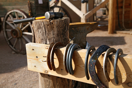 Horsheshoes on the fence-Ranch near Grand Canyon-USA