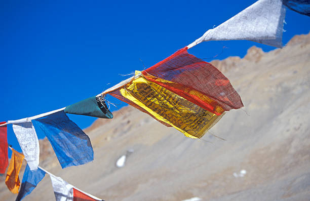 istock symbol for a free Tibet: Prayer-Flags in the wind 89333889