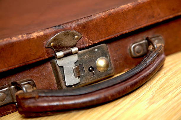 Old briefcase stock photo