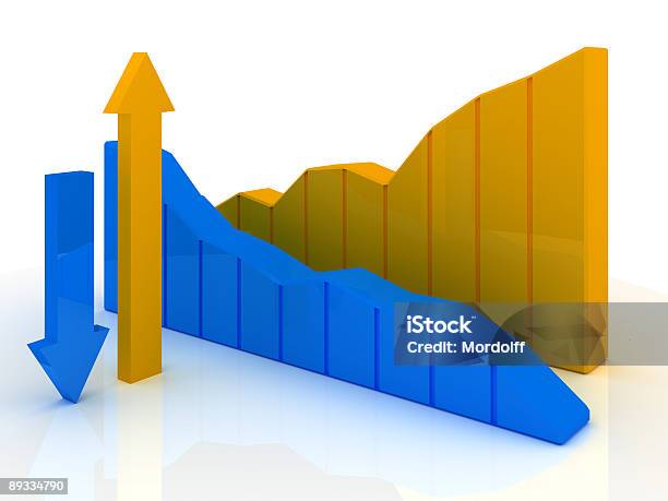 Business Graph V17 Stock Photo - Download Image Now - Moving Down, Stock Market and Exchange, Moving Up