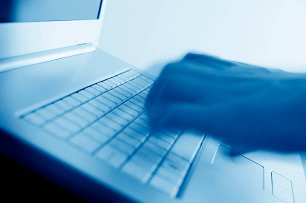 Computer Typing Blue 190+ Blue Tinted Image Of Typing Keyboard Stock Photos, Pictures ...
