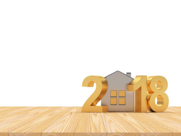 istock 2018 golden number with house icon and space for text 893366710