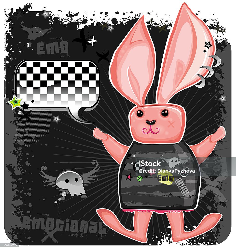 Emo Rabbit  Emo stock illustration