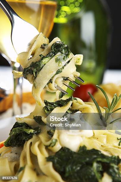 Tagliatelle With Spinach Stock Photo - Download Image Now - Bottle, Cheese, Color Image