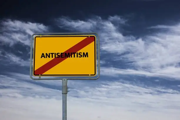 - ANTISEMITISM - image with words associated with the topic RACISM, word, image, illustration