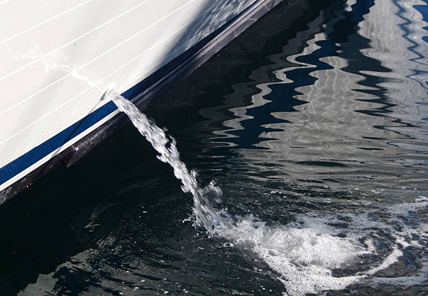 Bilge Water From Yacht stock photo