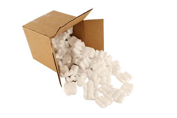 Pusta Otwórz Karton pudełko ze styropianu rozlane pakowania – zdjęcie