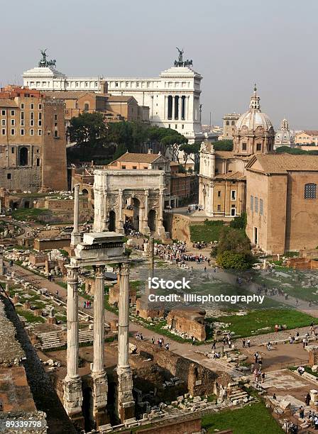 Roman Forum Rome Italy Stock Photo - Download Image Now - Ancient, Arch - Architectural Feature, Architectural Column