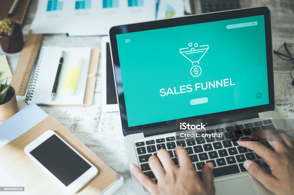 SALES FUNNEL CONCEPT Marketing Funnel Stock Photo